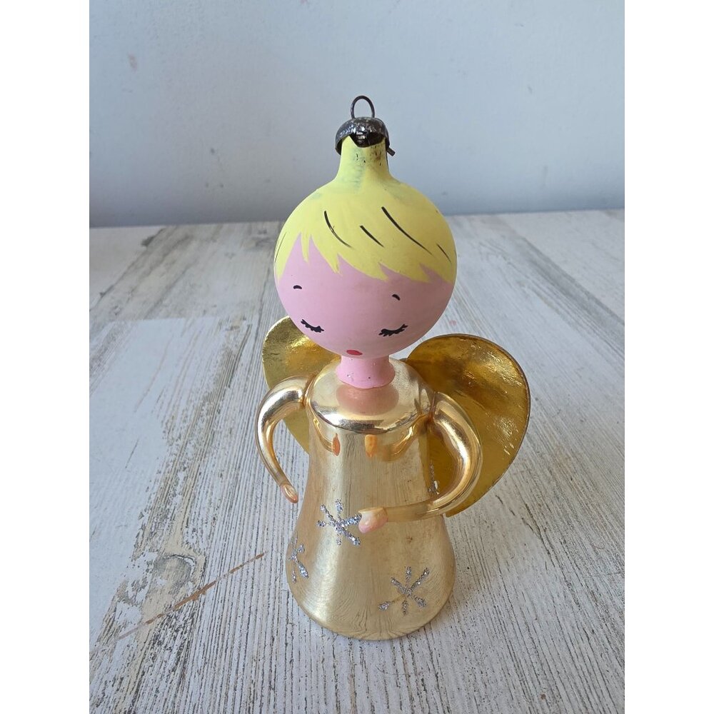 Antique Italian Angel cherub glass ornament Xmas tree